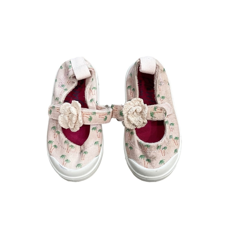 **Re-posh 💕 Blowfish Pink Palm-Print Mary Jane Sneakers with Knotted Flower